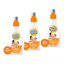 03x Spray Desembaraçante Infantil Pompom Pós Banho Cabelo