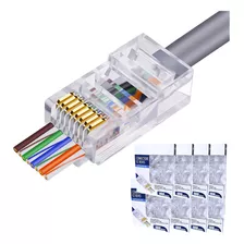 Conector Rj45 Macho Cat6 / Cat5e Cabo Rede Ez Vazado 800un