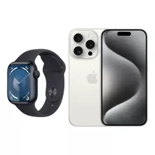 iPhone 15 Pro Max Branco E Apple Watch Serie 9 Preto 44mm