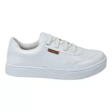 Tênis Feminino Calce Fácil Elástico Branco Casual