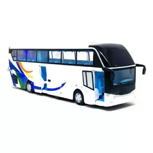 Miniatura Ônibus Turismo Branco 1:32 C/ Luz E Som