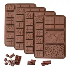 Molde Silicona Tableta Barra Chocolate Chocolatin 3 Modelos Color Marrón