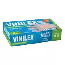 Luva De Vinil Descartável Limpeza Cozinha Estética 100 Uni