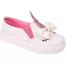 Tenis Iate Slip On Infantil Menina Casual Unicórnio Ref16100