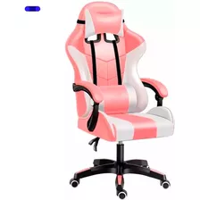 Silla Gamer Ergonómica Altura Ajustable Giratoria Rosa