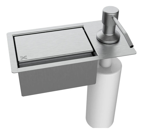 Porta Esponja C/ Dispenser E Válvula De Escoamento 21x11cm Inox