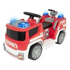 Carro De Bomberos Eléctrico Montable 6v 12w Color Rojo