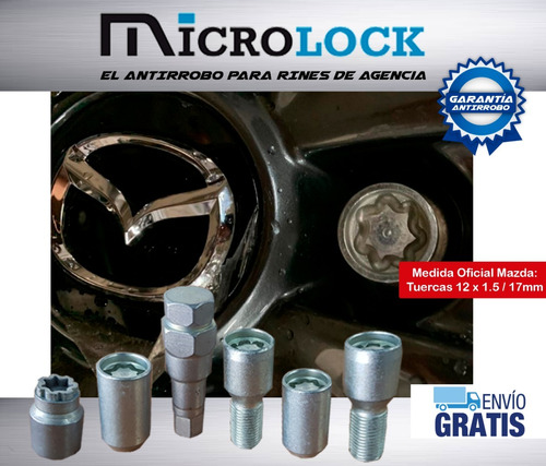 Tuercas De Seguridad Mazda 3  2019 Microlock Antirrobo Foto 5