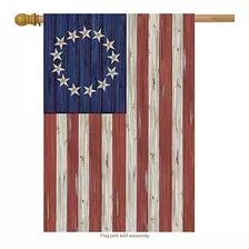 Betsy Ross Bandera Patriotica Casa Bandera Rustico 4 De Ju