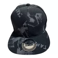 Gorra Plana Negra Con Estampado