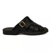 Chinelo Slide Itapuã Couro Legítimo Preto Masculino 1603z18