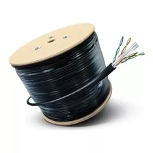 Cable Utp Exterior Doble Chaqueta Cat6 100m Color Negro