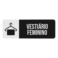 Placa Sinalização Mdf Vestiário Feminino Academia Clinica