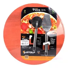 Kit Pizzero Tabla Para Pizza 35cm Con Cortador Y Espátula