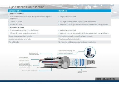 Buja Doble Platino Vw Golf Comfortline L4 2.0 2003-2005 Foto 5