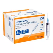 Jeringa Desechable Luer Lock 3cc 23g X 1 Caja 100 Unid. Capacidad En Volumen 3 Ml