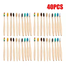 40 Unids/set Cepillos De Dientes Suaves De Bambú Natural Cer