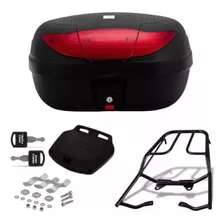 Kit Bauleto 45l + Bagageiro Várias Motos Churrasqueira 