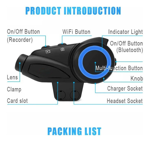 M3 Bluetooth Casco Auricular Intercomunicador Dvr Foto 2