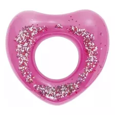 Boia Circular Glitter Coração Rosa 91cm Float'n Bestway