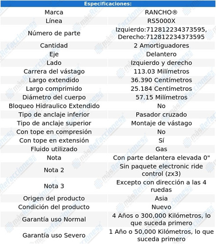 Par Amortiguadores Delanteros Gas Rs5000x Sierra 1500 99-06 Foto 3