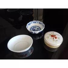 Trio Peças De Porcelana Da Vista Alegre- Portugal E