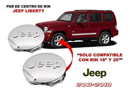Par De Centros De Rin Jeep Liberty 2011-2018 64mm Foto 2