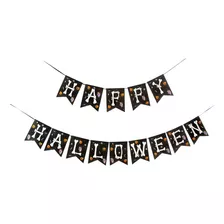 Faixa Happy + Faixa Halloween Decorativo Enfeite 15x20x2m