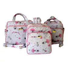 Kit Bolsa Mala Bebê Mochila Menina Bailarina 3pçs Enxoval Cor Colorido