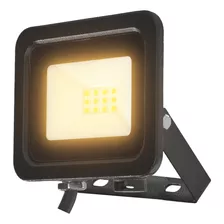 Reflectores Led Para Exteriores Illux Rl-3610.n22 Impermeable Ip65 Cubierta De Vidrio Templado Luz Cálida 2 200 K 900 Lm Multivoltaje 100 - 277 V~ 10 Watts Negro