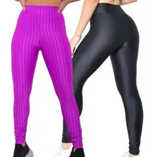 Combo 2 Calças Leg De Ginástica Moda Feminina Legging 3d Fit