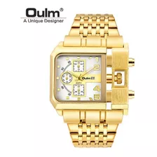 Relógio De Pulso Oulm Business Luxury Quartz Calendar