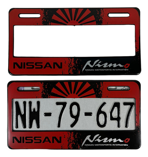 Par De Portaplacas Plastico Nissan Nismo Sentra Juke 370z Foto 2