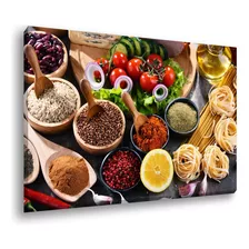 Quadro Tela Canvas Cozinha Culinária Tempero 80x110 Cor Impressão Em Alta Resolução Cor Da Armação Tecido Canvas Borda Infinita