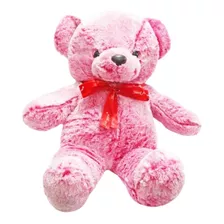 Urso De Pelúcia Rosa Macio Grande 50cm