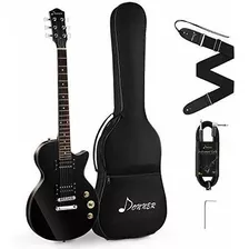 Donner Dlp-124b Kit De Guitarra Electrica Lp De Cuerpo Solid