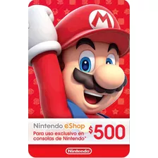 Tarjeta Nintendo Eshop - 500 Mxn Código Digital