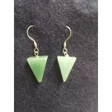 Aretes Triangular De Cuarzos 100% Natural 2cm.