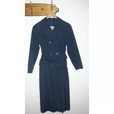 Trench Piloto Azul T42 Impermeable Marca Leonardo Mujer