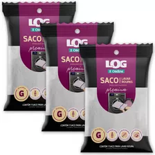 Kit 3 Saco P/ Lavar Roupas Grande Premium Log Ordene 50x60cm