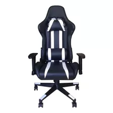 Silla Reclinable Para Oficina Pc Game Vivendi Negro Blanco