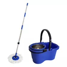 Balde Perfect Mop Pro Giratório 360° Limpeza Geral Esfregão Cor Azul