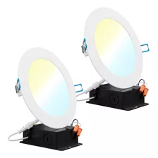 Sunco - Paquete De 2 Luces Led Empotrables Ultrafinas De 6 P