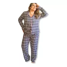 Pijama Feminino Estilo Americano Inverno De Flanela Xadrez