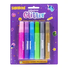 Set Suprabond Adhesivo Glitter Glue 6 Colores