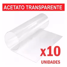 10 Acetato Laminas De 50x70cm Planchas Cristal Transparente