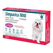 Antipulgas Antigarrapas Simparica Trio 2.5-5 Kg Caja X3 Tab