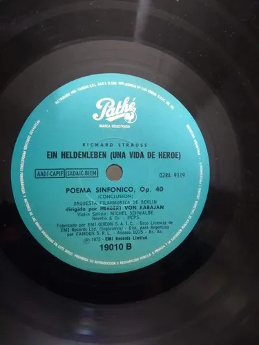 Von Karajan - Strauss - Una Vida De Héroe - vinilo 1980