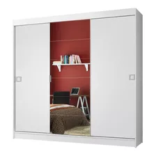 Guarda-roupa Casal Madesa Veneza 3 Portas Correr C Espelho Cor Branco