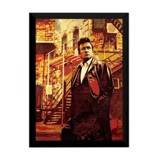 Arte Quadro Jonny Cash Man In Black Retro Decorativo 42x29cm